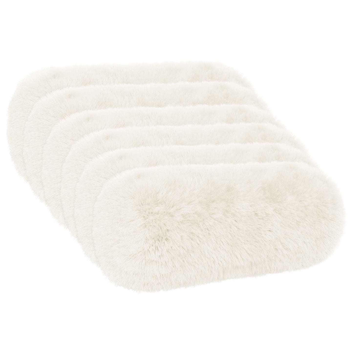 Cushion Cover 6 pcs HEERLEN White Ø 15 x 40 cm PV Fleece