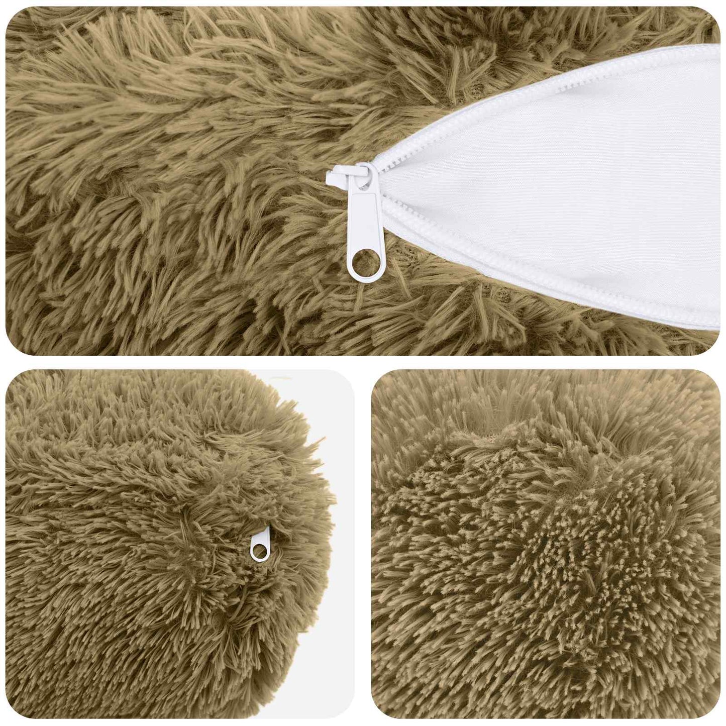 Cushion Cover 6 pcs HEERLEN Light Green Ø 15 x 40 cm PV Fleece