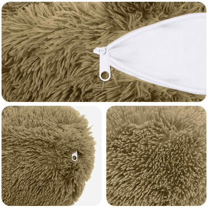 Cushion Cover 6 pcs HEERLEN Light Green Ø 15 x 40 cm PV Fleece