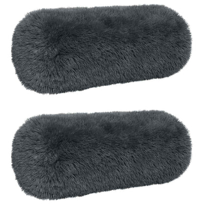 Cushion Cover 2 pcs HEERLEN Anthracite Ø 15 x 40 cm PV Fleece