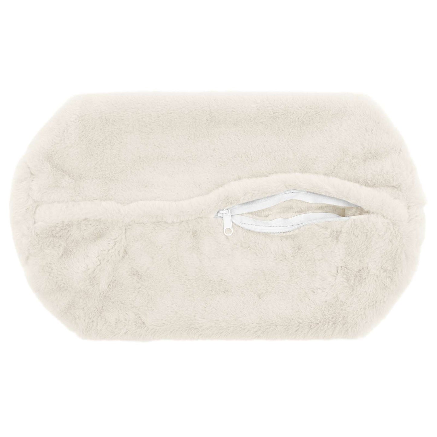 Cushion Cover 2 pcs HEERLEN White Ø 15 x 40 cm Faux Rabbit Fur
