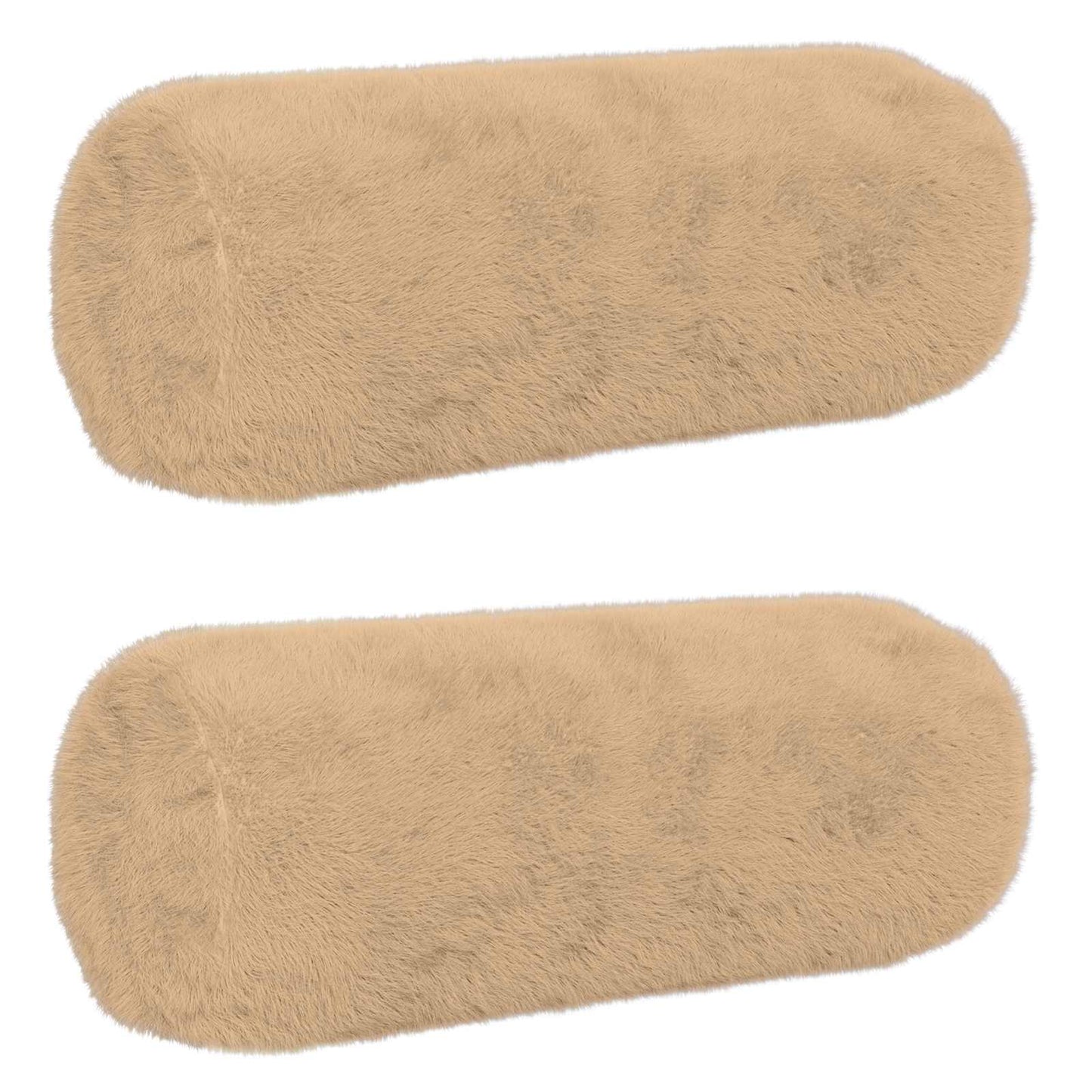 Cushion Cover 2 pcs HEERLEN Cream Ø 15 x 40 cm Faux Rabbit Fur