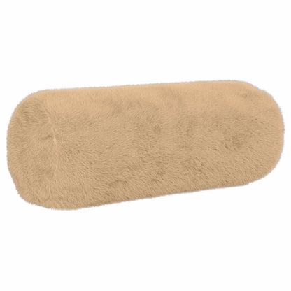 Cushion Cover 2 pcs HEERLEN Cream Ø 15 x 40 cm Faux Rabbit Fur
