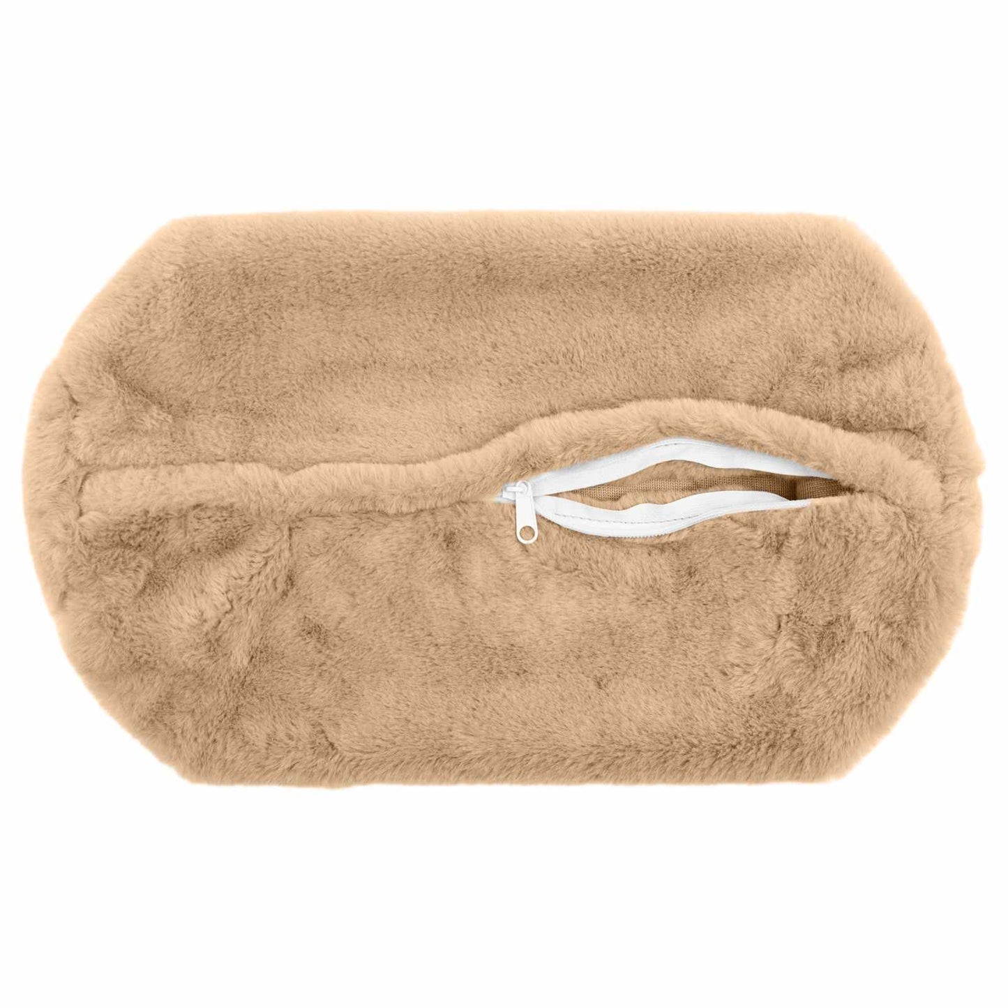 Cushion Cover 2 pcs HEERLEN Cream Ø 15 x 40 cm Faux Rabbit Fur