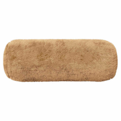 Cushion Cover 2 pcs HEERLEN Taupe Ø 15 x 40 cm Faux Rabbit Fur