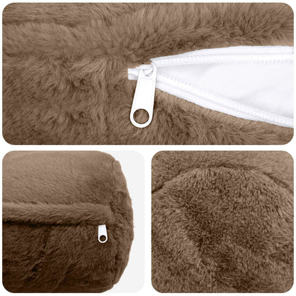 Cushion Cover 2 pcs HEERLEN Light Brown Ø 15 x 40 cm