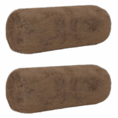 Cushion Cover 2 pcs HEERLEN Light Brown Ø 15 x 40 cm