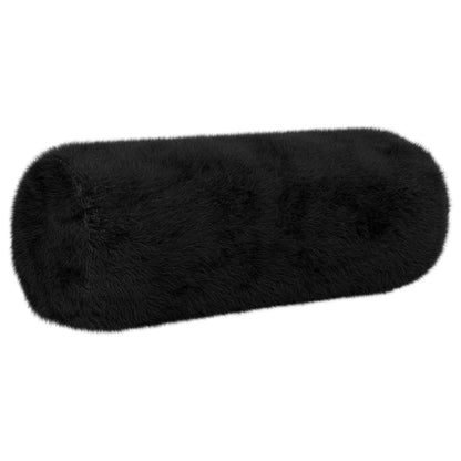 Cushion Cover 2 pcs HEERLEN Black Ø 15 x 40 cm Faux Rabbit Fur