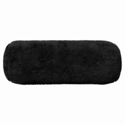 Cushion Cover 2 pcs HEERLEN Black Ø 15 x 40 cm Faux Rabbit Fur