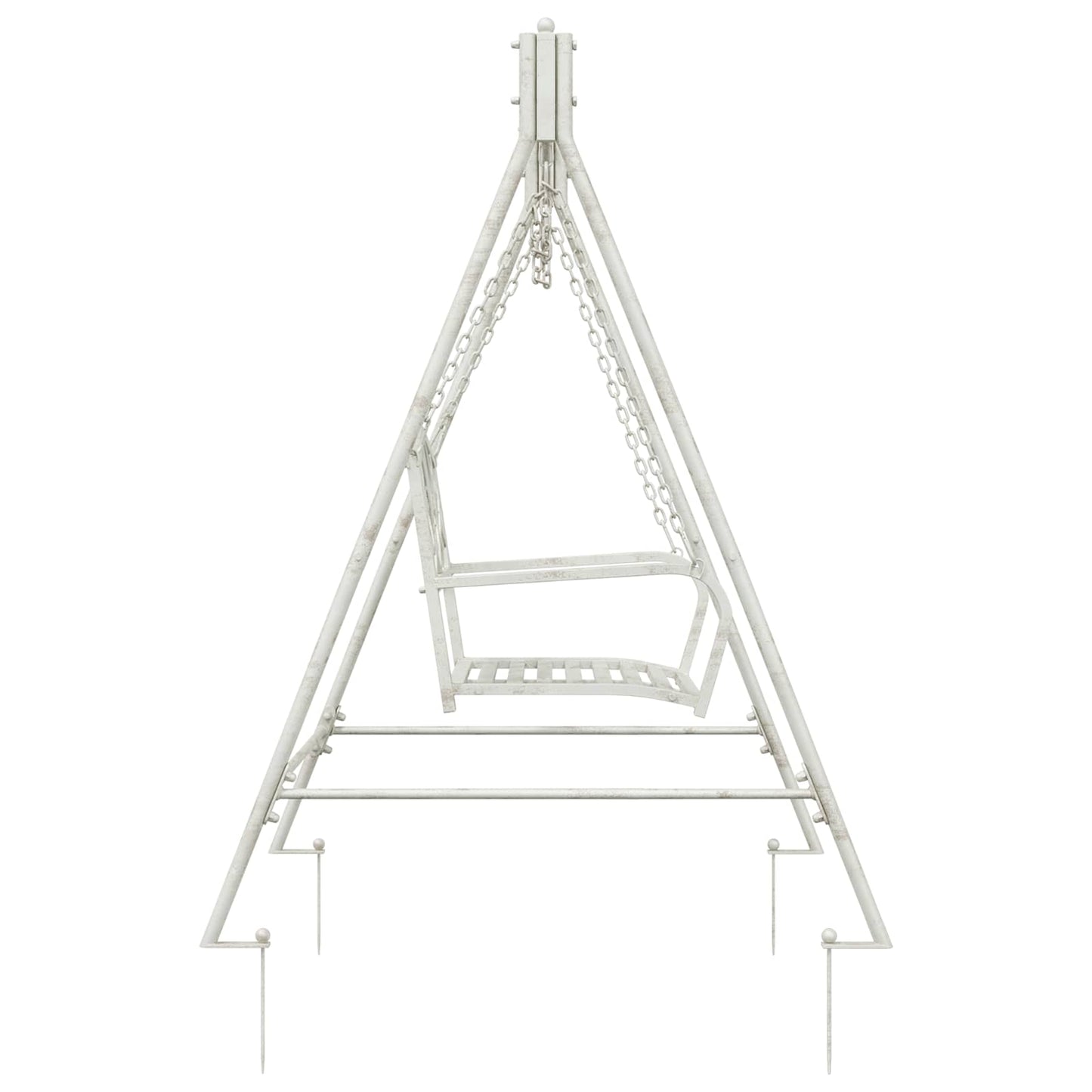 Swing Bench Steel 113 x 121.5 x 168 cm Antique White