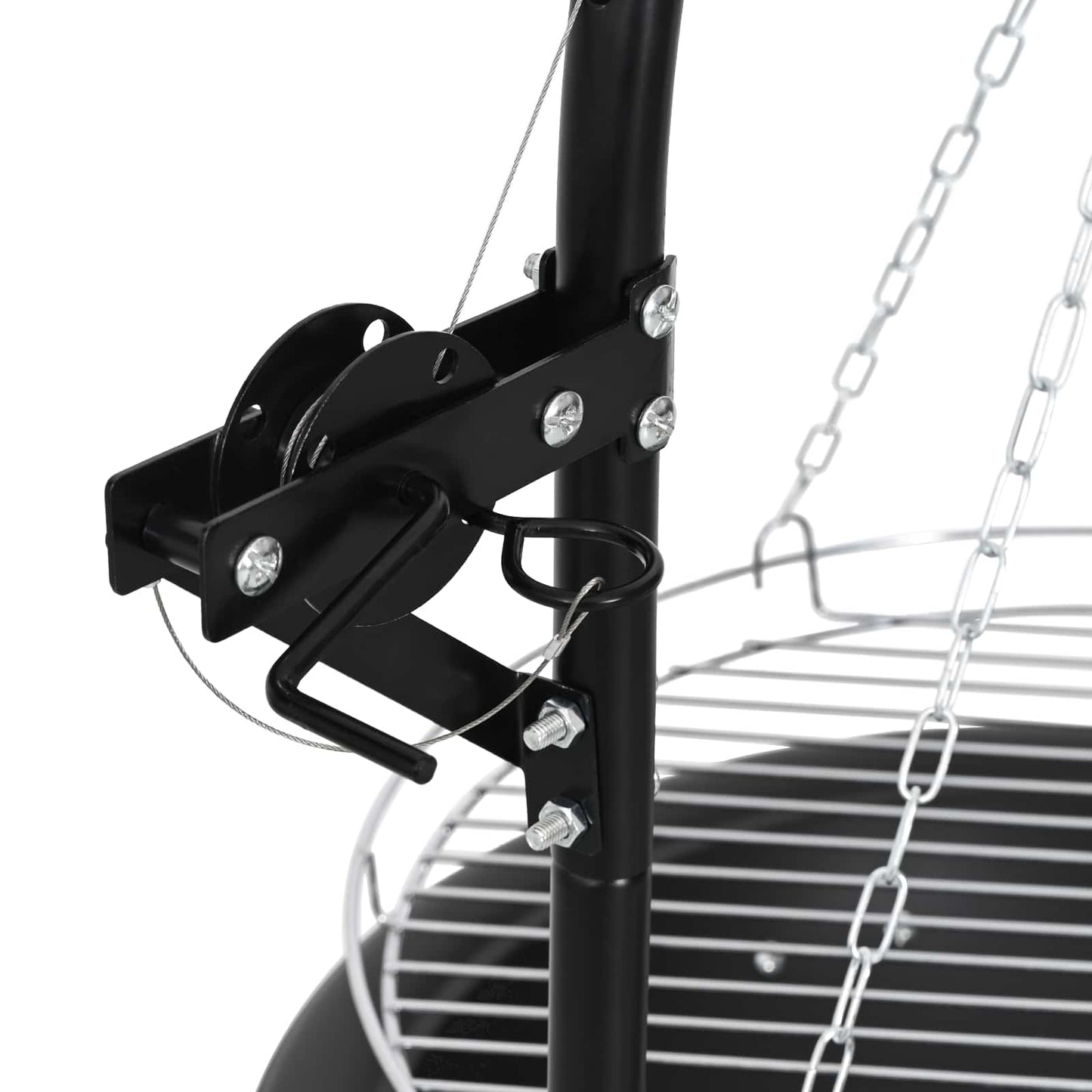 Fire Pit with Adjustable Grill Grate ⌀55.5 x 107.5 cm Steel