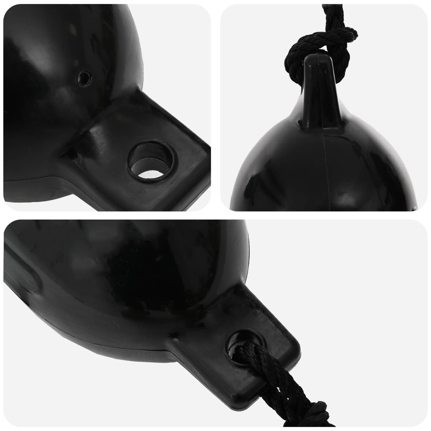 Boat Fenders 2 pcs Ø 11 x 40 cm Black PVC