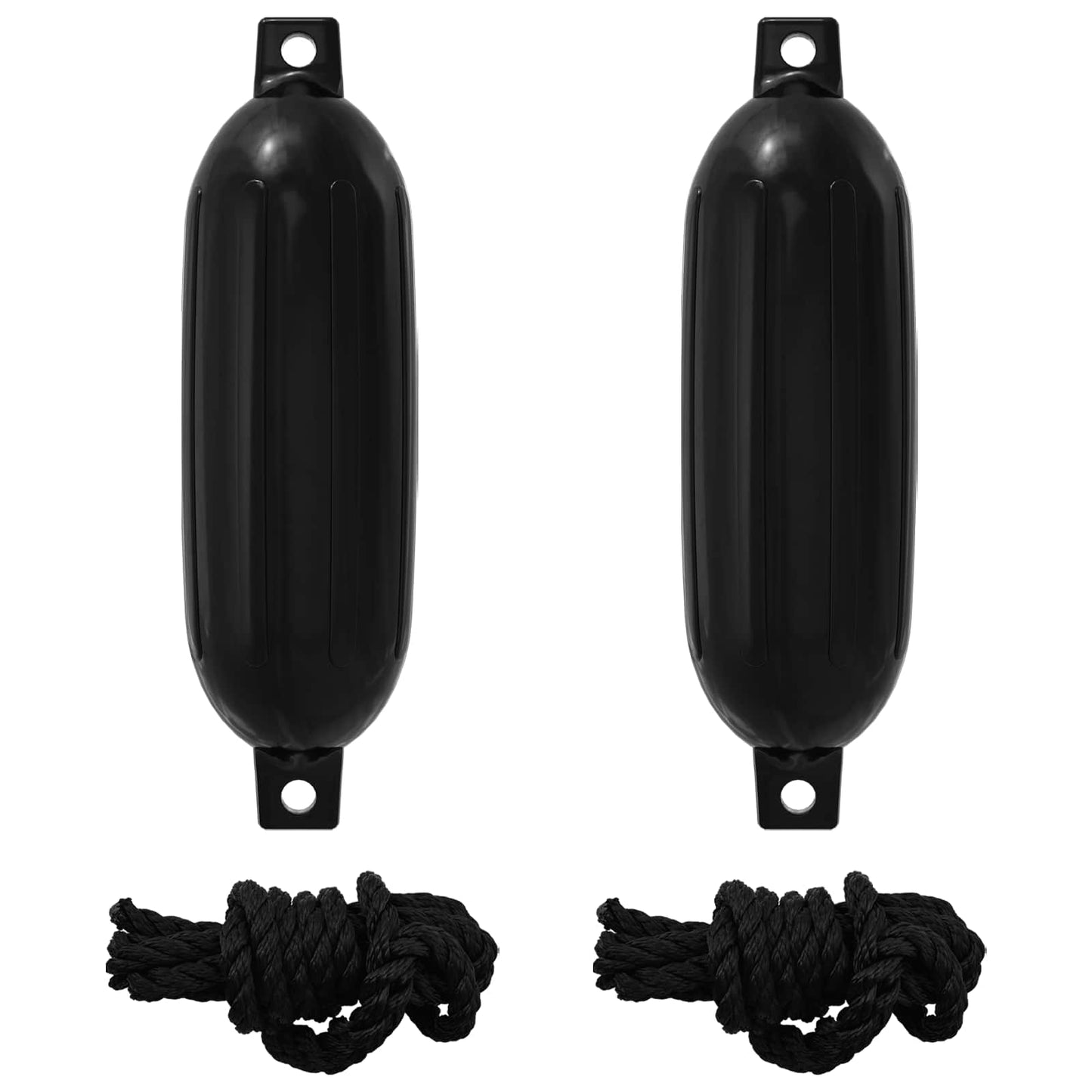 Boat Fenders 2 pcs Ø 14 x 50 cm Black PVC