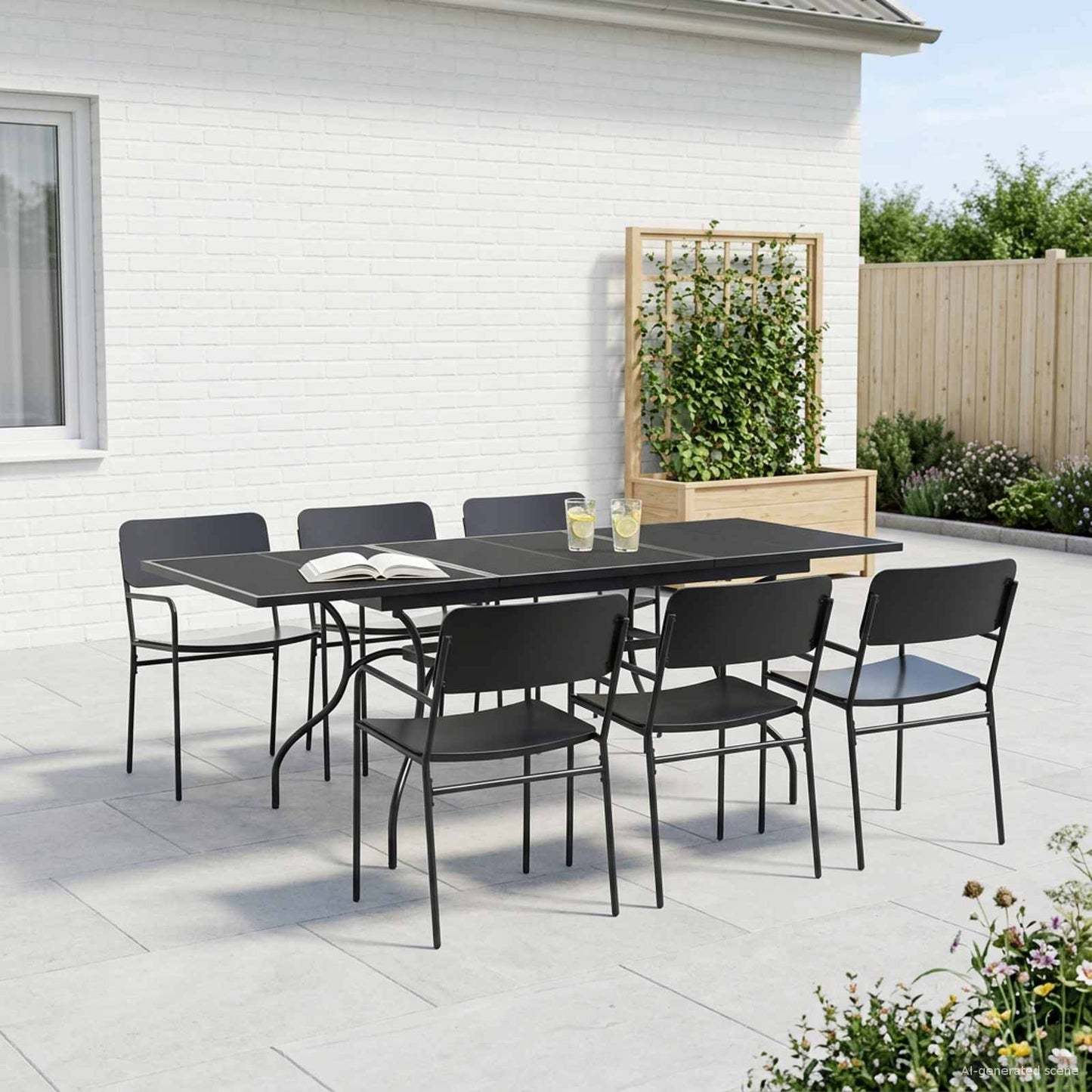 Extendable Mesh Dining Table Anthracite 212 x 90 x 76 cm Steel