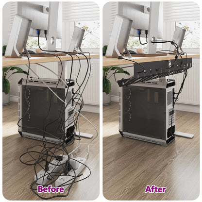 Under Desk Cable Management Tray 2 pcs Black