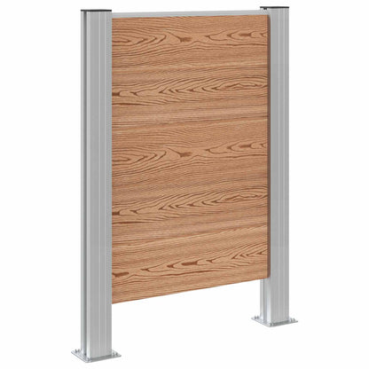 Garbage Bin Fence Brown 85 x 12 x 115 cm Aluminium and WPC