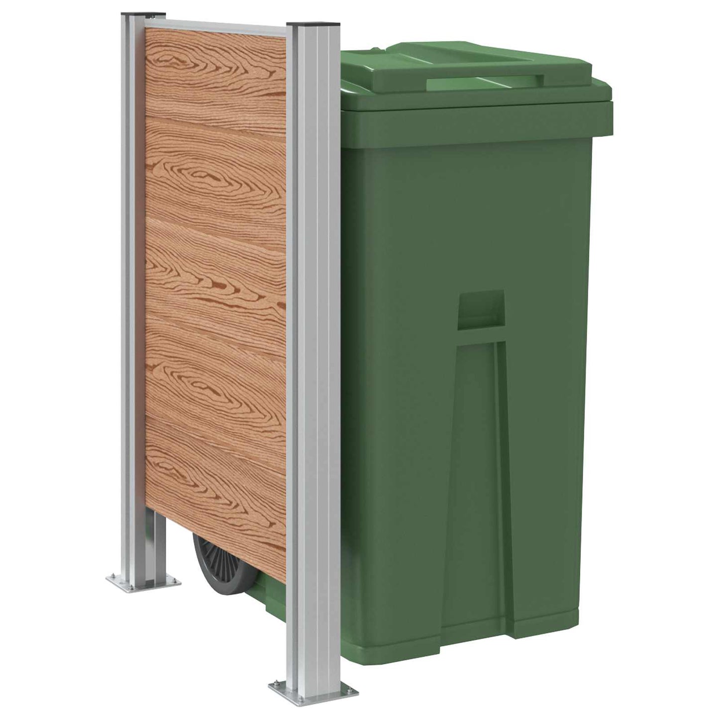Garbage Bin Fence Brown 85 x 12 x 115 cm Aluminium and WPC