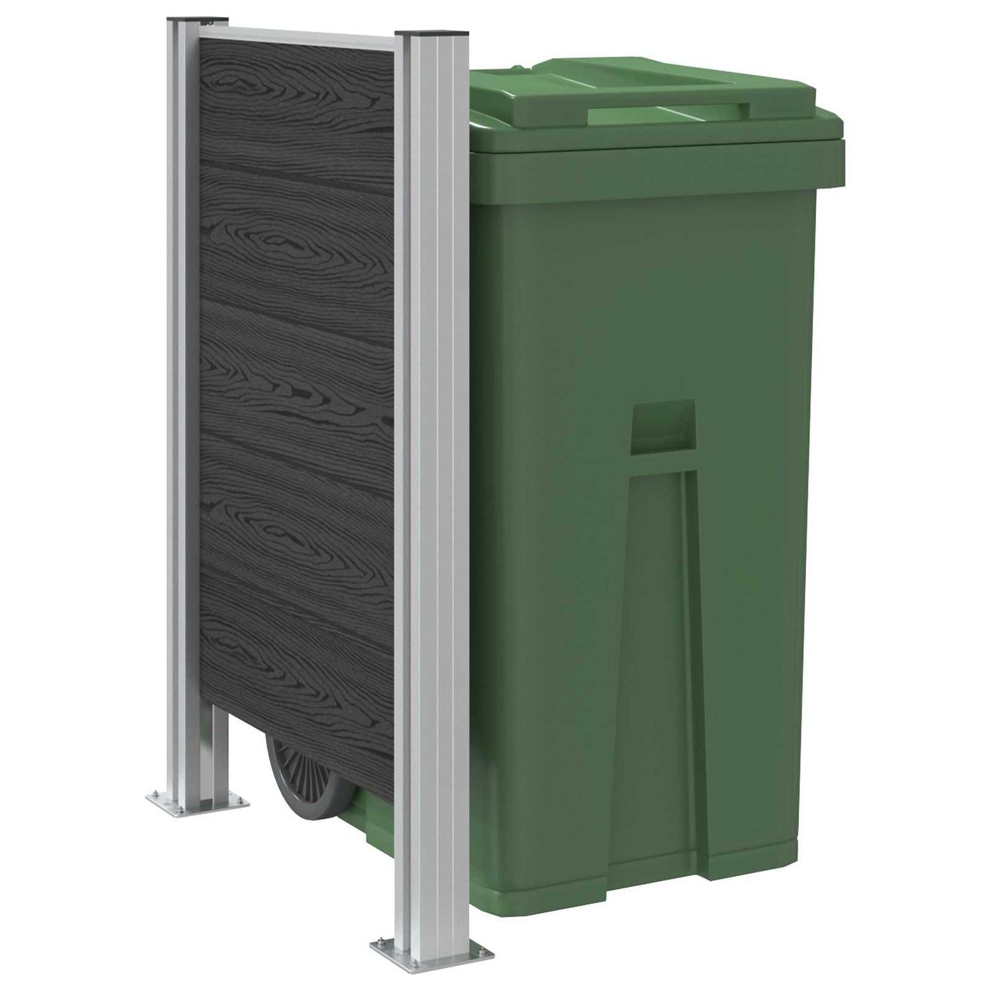 Garbage Bin Fence Grey 85 x 12 x 115 cm Aluminium and WPC