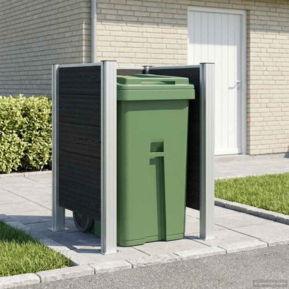 Garbage Bin Fence Grey 85 x 85 x 115 cm Aluminium and WPC