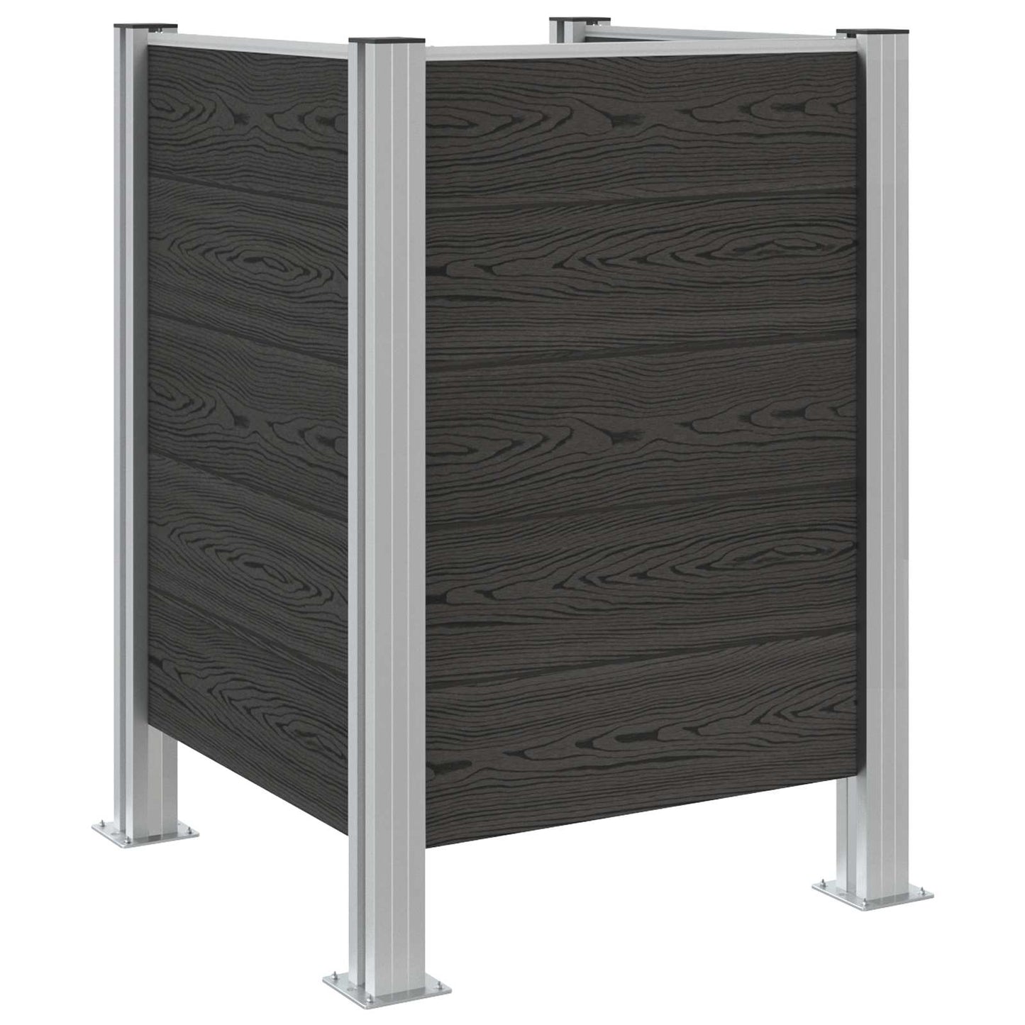 Garbage Bin Fence Grey 85 x 85 x 115 cm Aluminium and WPC