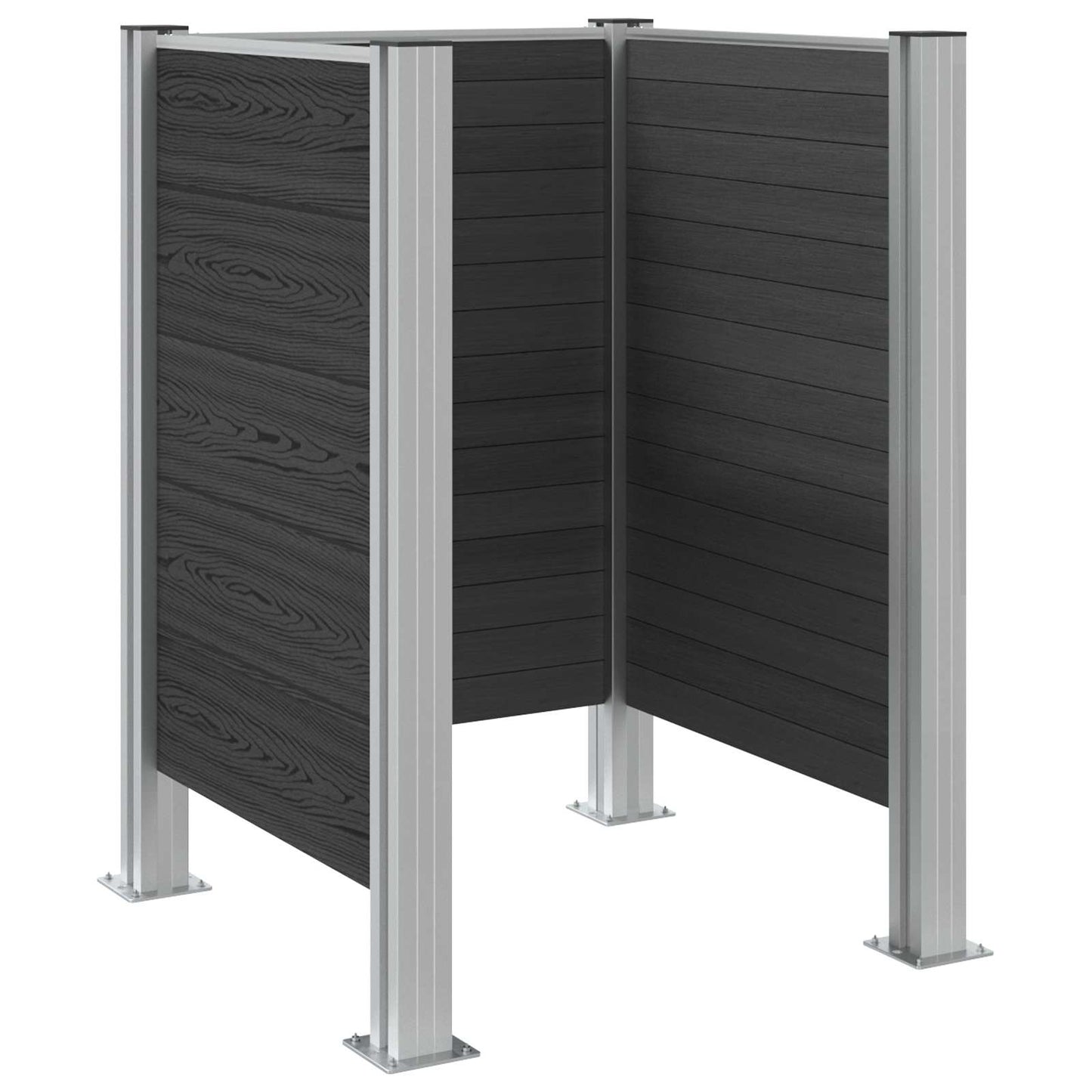 Garbage Bin Fence Grey 85 x 85 x 115 cm Aluminium and WPC