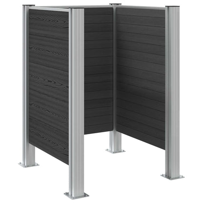 Garbage Bin Fence Grey 85 x 85 x 115 cm Aluminium and WPC