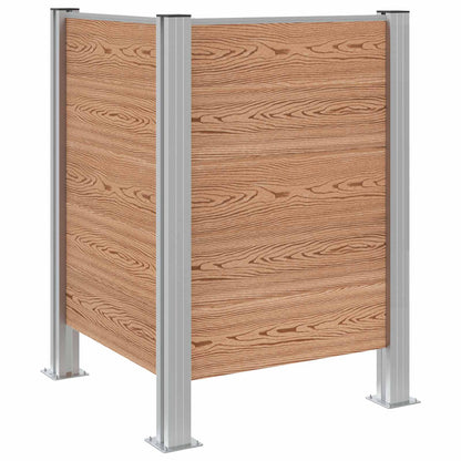 Garbage Bin Fence Brown 85 x 85 x 115 cm Aluminium and WPC