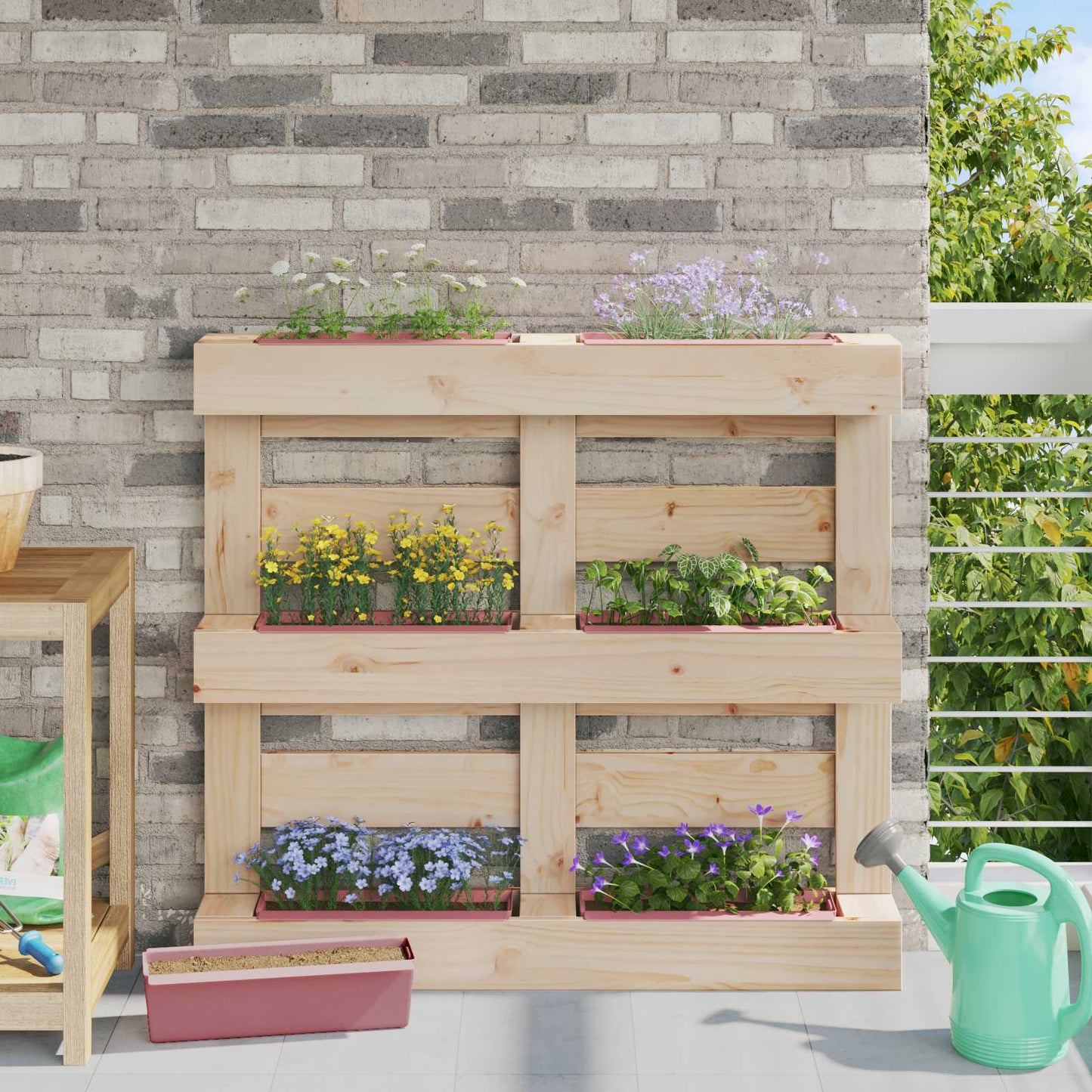 Flower Boxes for Euro Pallets 12 pcs Brown 36.5 x 14 x 9.5 cm