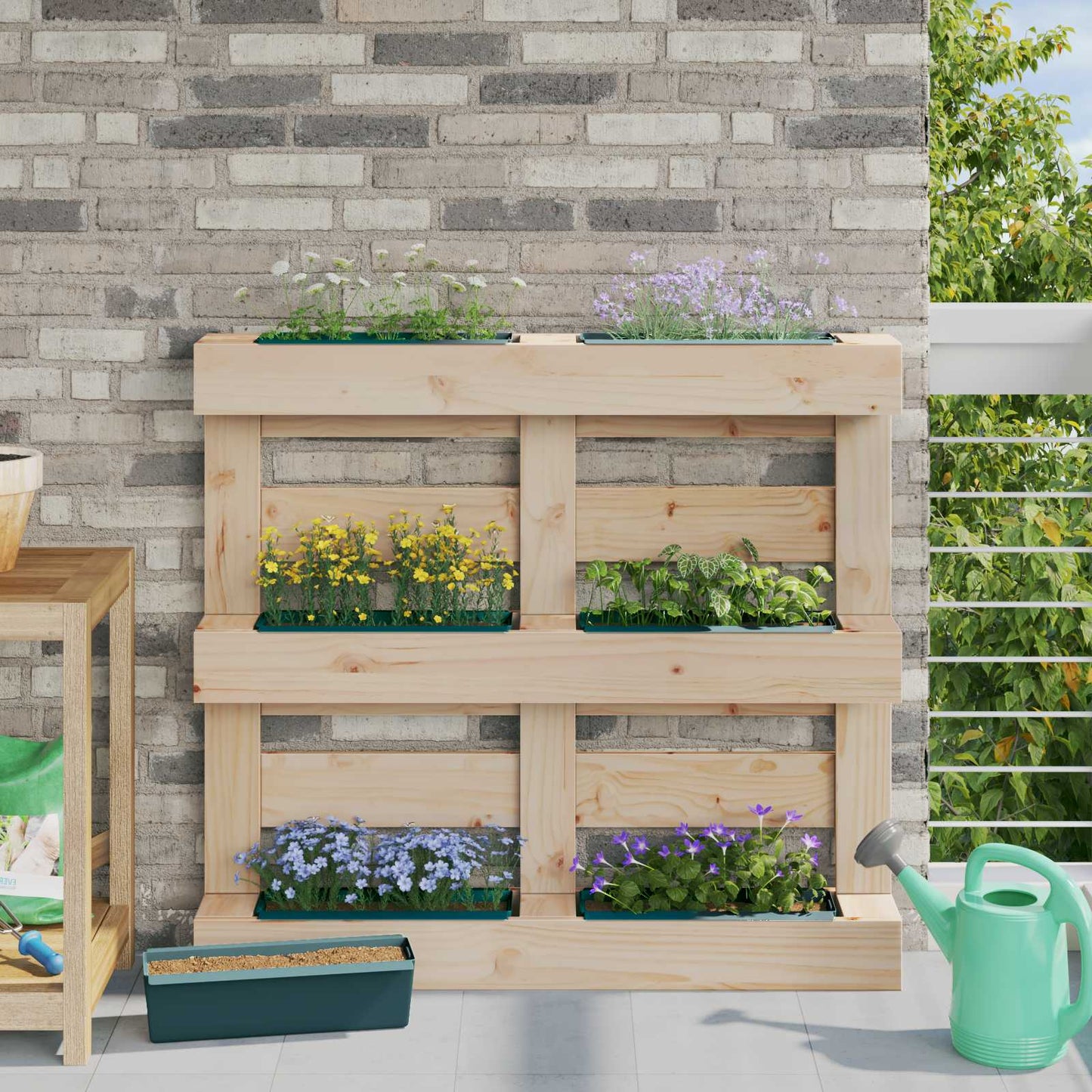 Flower Boxes for Euro Pallets 12 pcs Green 36 x 13.5 x 9.5 cm