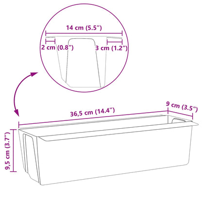 Flower Boxes for Euro Pallets 24 pcs Black 36 x 13.5 x 9.5 cm