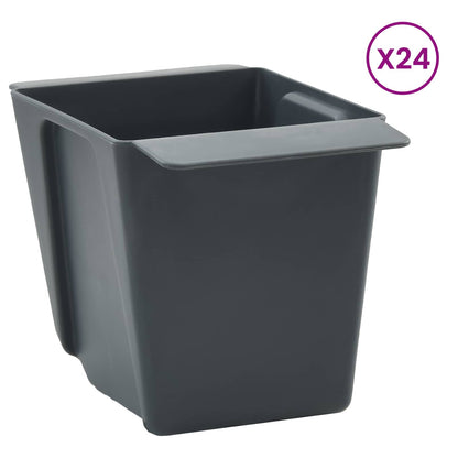 Flower Boxes for Euro Pallets 12 pcs Grey 13.5 x 9 x 9.5 cm