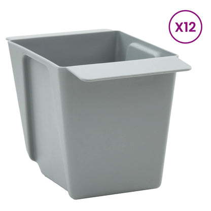Flower Boxes for Euro Pallets 12 pcs Light Grey 14 x 9 x 9.5 cm
