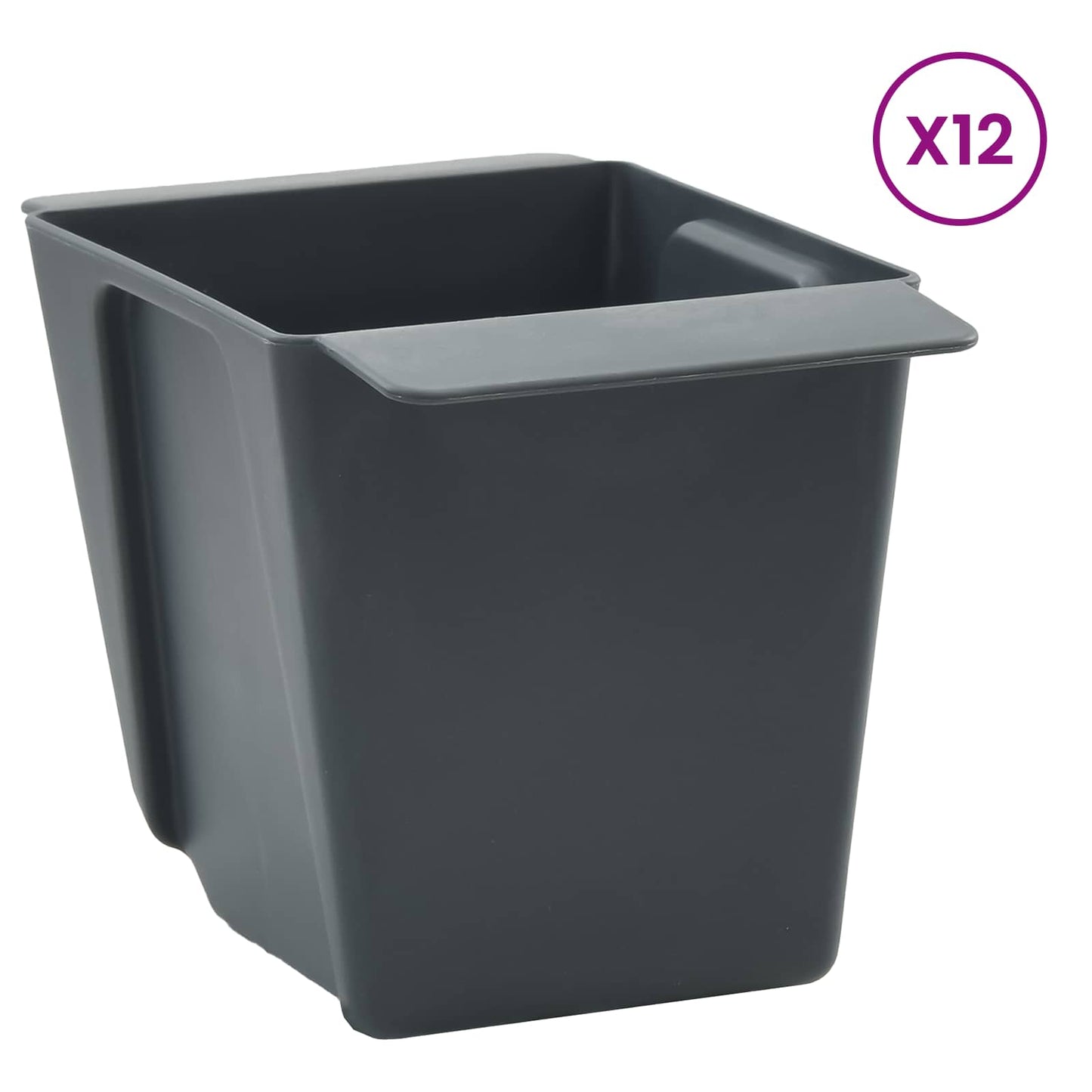Flower Boxes for Euro Pallets 24 pcs Grey 13.5 x 9 x 9.5 cm