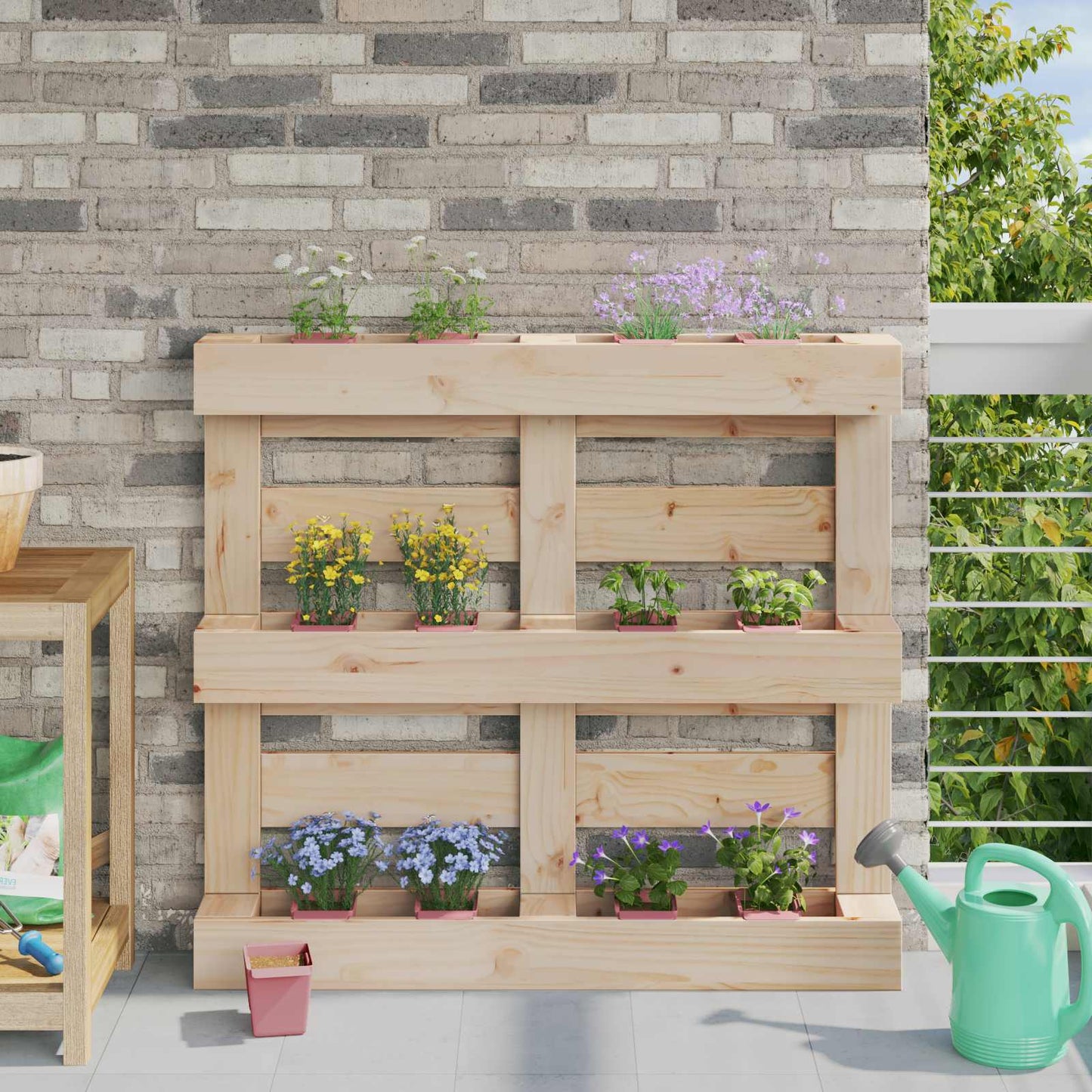 Flower Boxes for Euro Pallets 24 pcs Brown 13.5 x 9 x 9.5 cm
