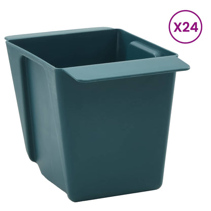 Flower Boxes for Euro Pallets 24 pcs Green 13.5 x 9 x 9.5 cm