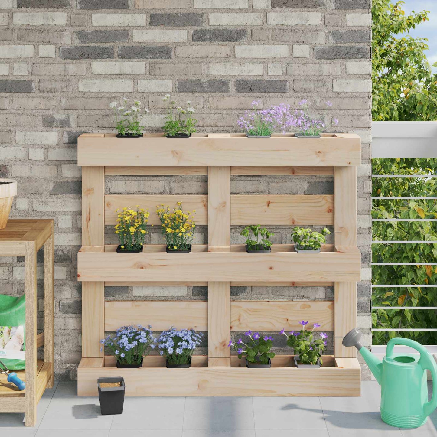 Flower Boxes for Euro Pallets 24 pcs Black 13.5 x 9 x 9.5 cm