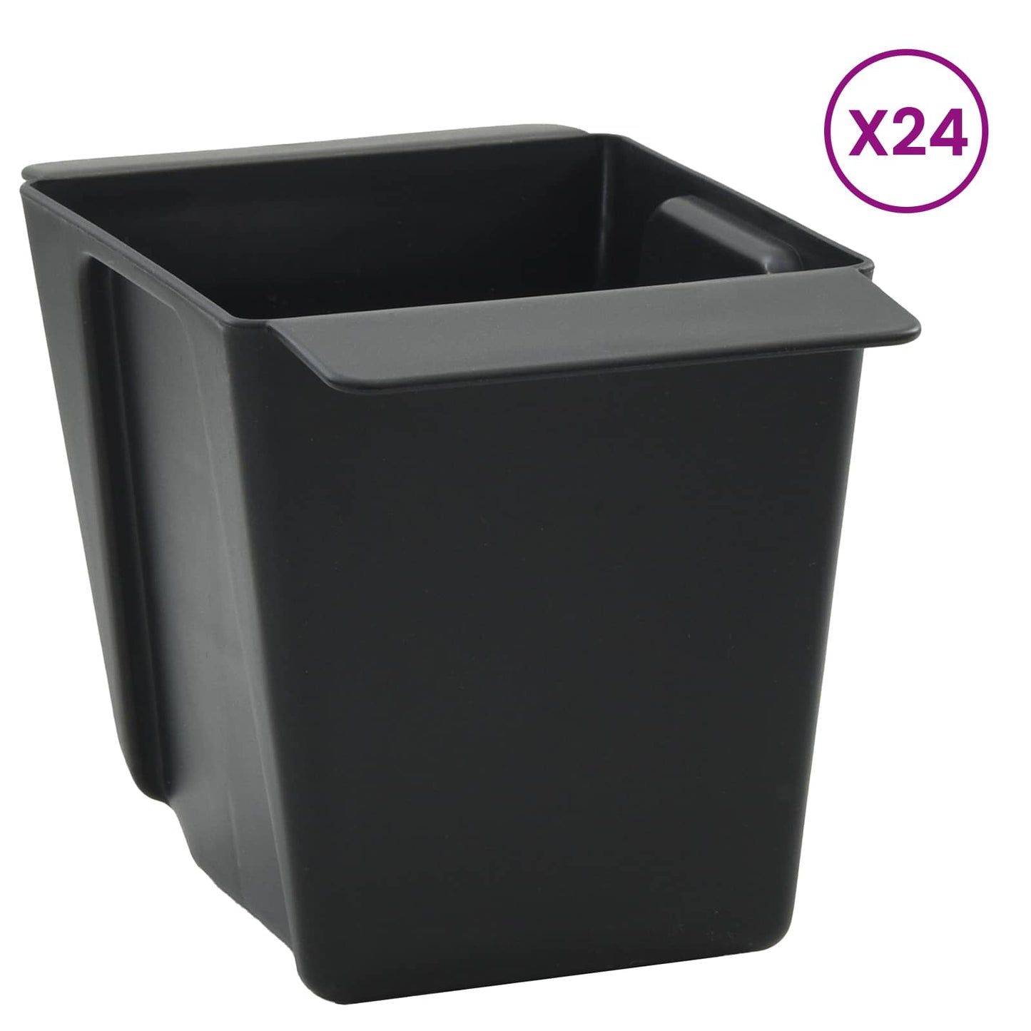 Flower Boxes for Euro Pallets 24 pcs Black 13.5 x 9 x 9.5 cm