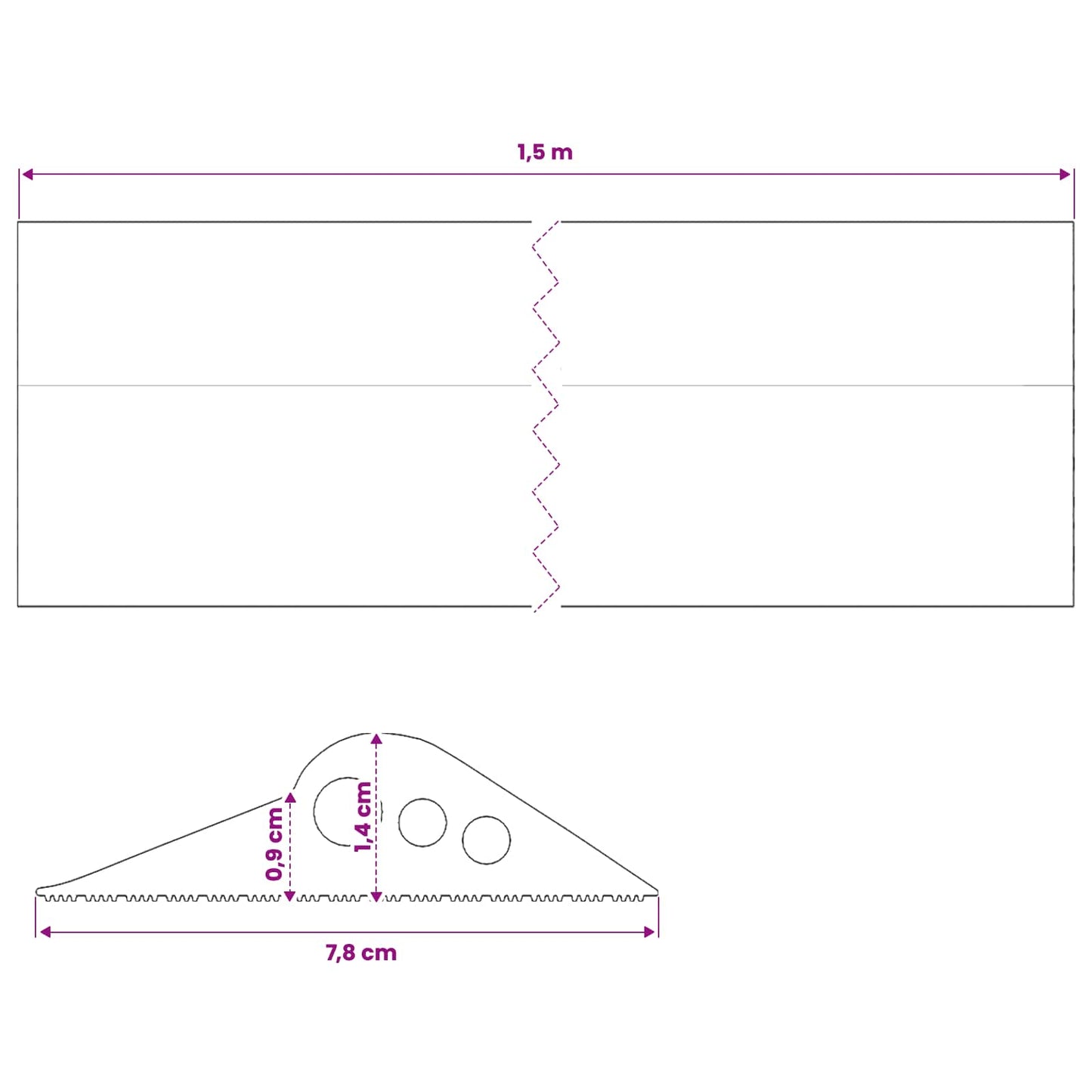 Garage Floor Seal Black 78 x 14 mm 1.5 m EPDM Rubber