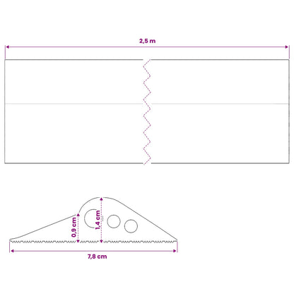 Garage Floor Seal Black 78 x 14 mm 2.5 m EPDM Rubber