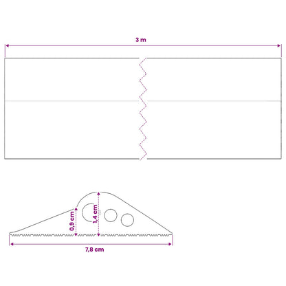 Garage Floor Seal Black 78 x 14 mm 3 m EPDM Rubber
