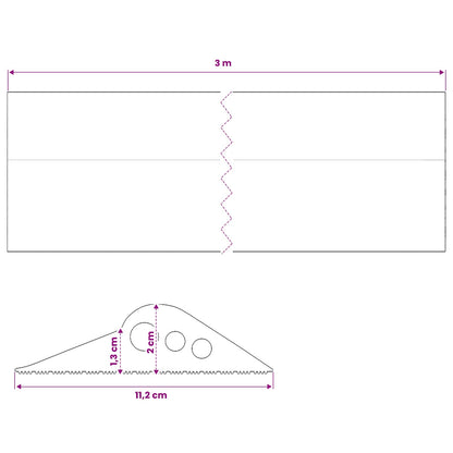 Garage Floor Seal Black 112 x 20 mm 3 m EPDM Rubber