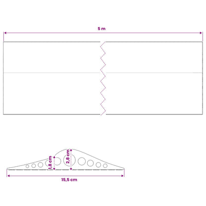 Garage Floor Seal Black 155 x 28 mm 5 m EPDM Rubber