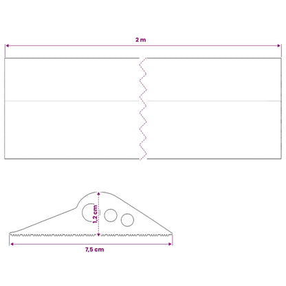 Garage Floor Seal Black 75 x 12 mm 2 m EPDM Rubber