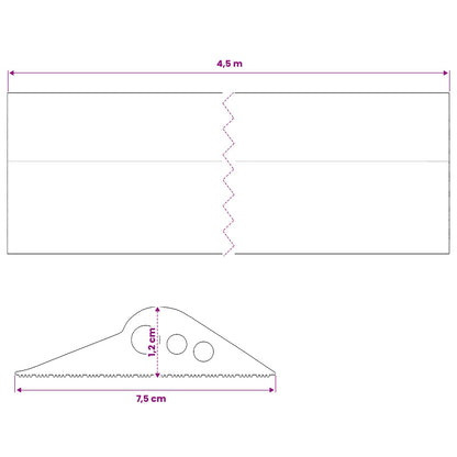 Garage Floor Seal Black 75 x 12 mm 4.5 m EPDM Rubber