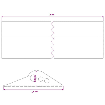 Garage Floor Seal Black 75 x 12 mm 5 m EPDM Rubber