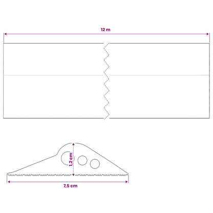 Garage Floor Seal Black 75 x 12 mm 12 m EPDM Rubber