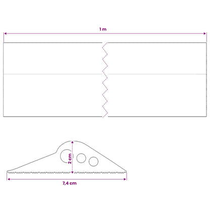 Garage Floor Seal Black 74 x 20 mm 1 m EPDM Rubber