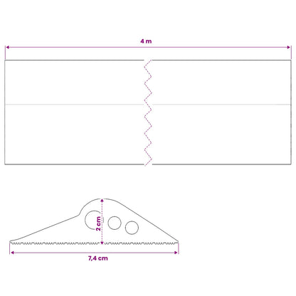 Garage Floor Seal Black 74 x 20 mm 4 m EPDM Rubber