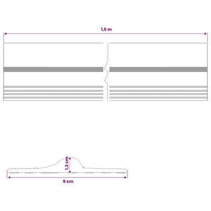 Garage Floor Seal Black and Yellow 12 x 90 mm 1.5 m PVC