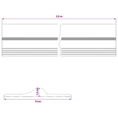 Garage Floor Seal Black and Yellow 12 x 90 mm 2.5 m PVC
